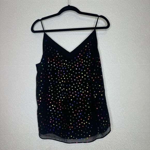 Express Double V Rainbow Foil Metallic Dot Downtown Cami L - Picture 4 of 5